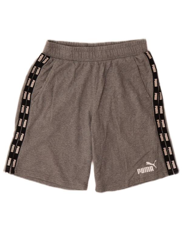 PUMA Mens Graphic Sport Shorts Small  Grey Cotton