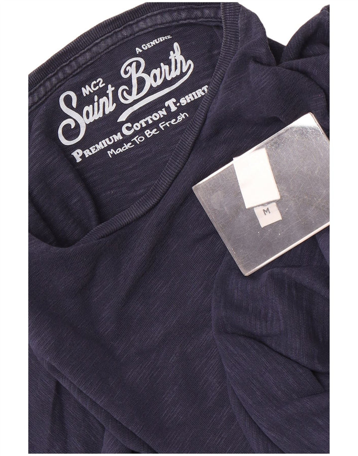 MC2 SAINT BARTH  Mens T-Shirt Top Medium Navy Blue Flecked Cotton