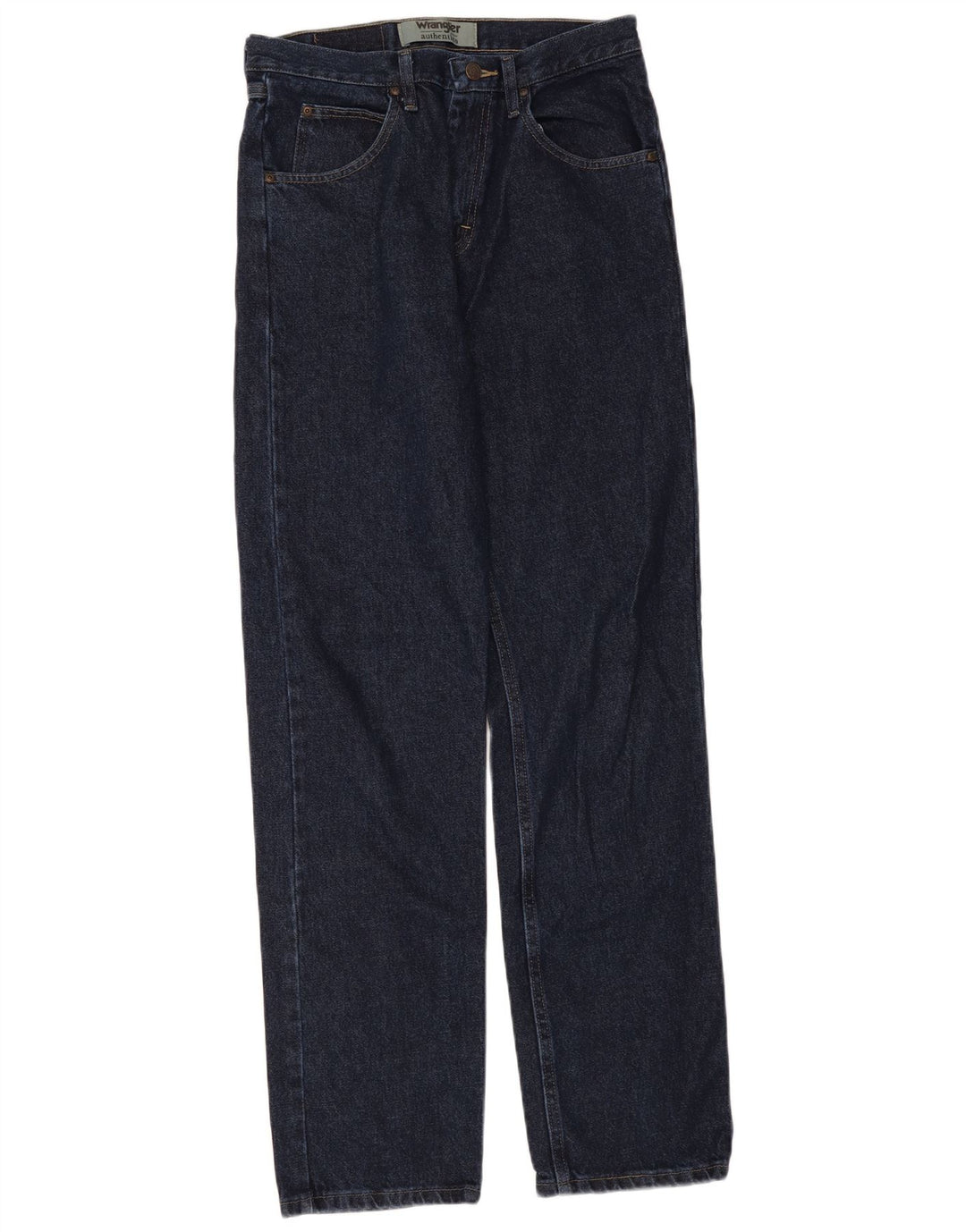 Wrangler Mens Authentic Straight Jeans W30 L34 Navy Blue Cotton