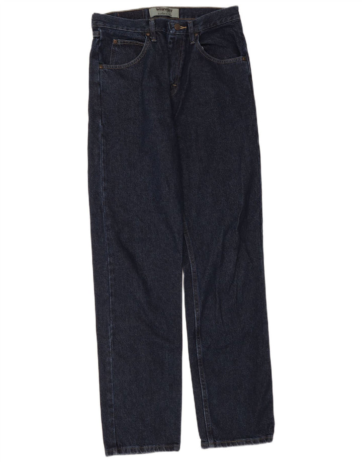 Wrangler Mens Authentic Straight Jeans W30 L34 Navy Blue Cotton