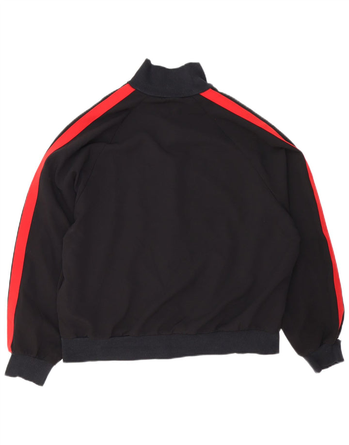Zara Womens Tracksuit Top Jacket UK 16 Large Black Colourblock Polyester
