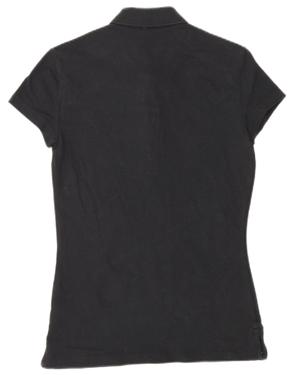 CALVIN KLEIN JEANS Womens Polo Shirt UK 8 Small Black Cotton