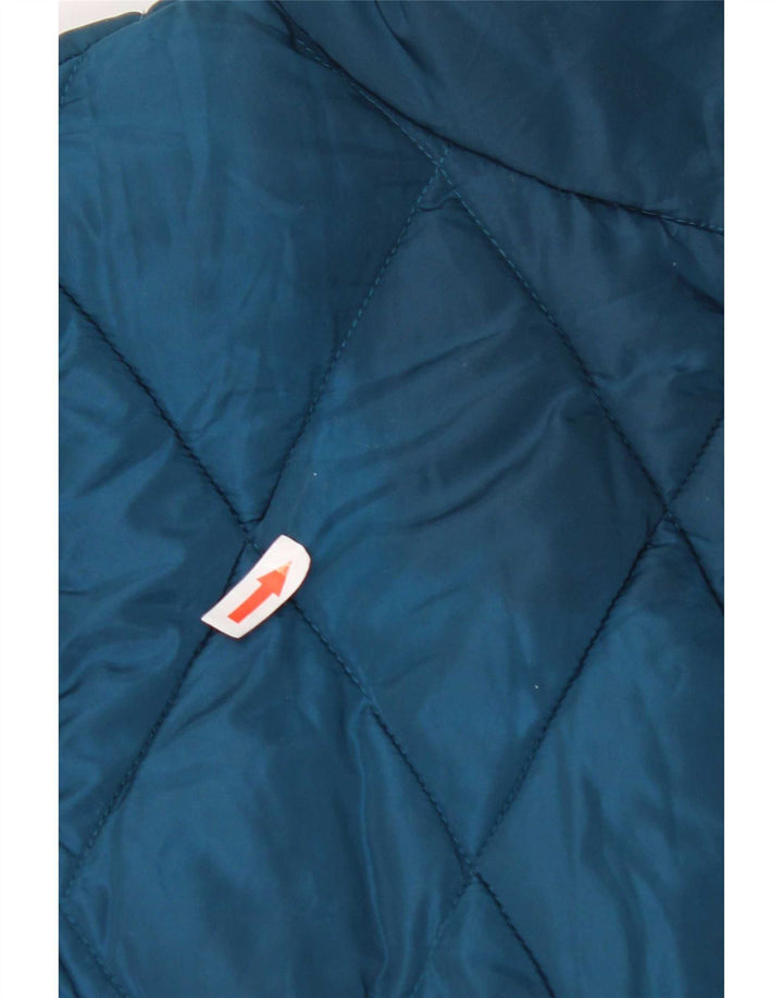 Marks & Spencer Womens Quilted Padded Jacket UK 12 Medium Blue Polyester