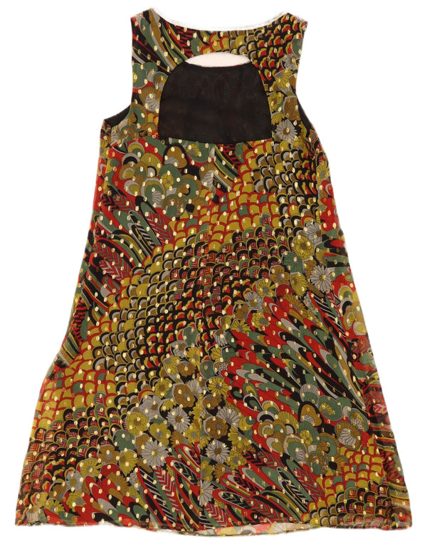 Monsoon Womens Sleeveless A-Line Dress UK 8 Small Multicoloured Silk
