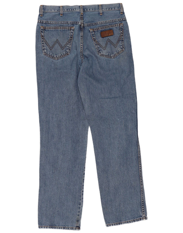 Wrangler Mens Ohio Straight Jeans W34 L34 Blue Cotton