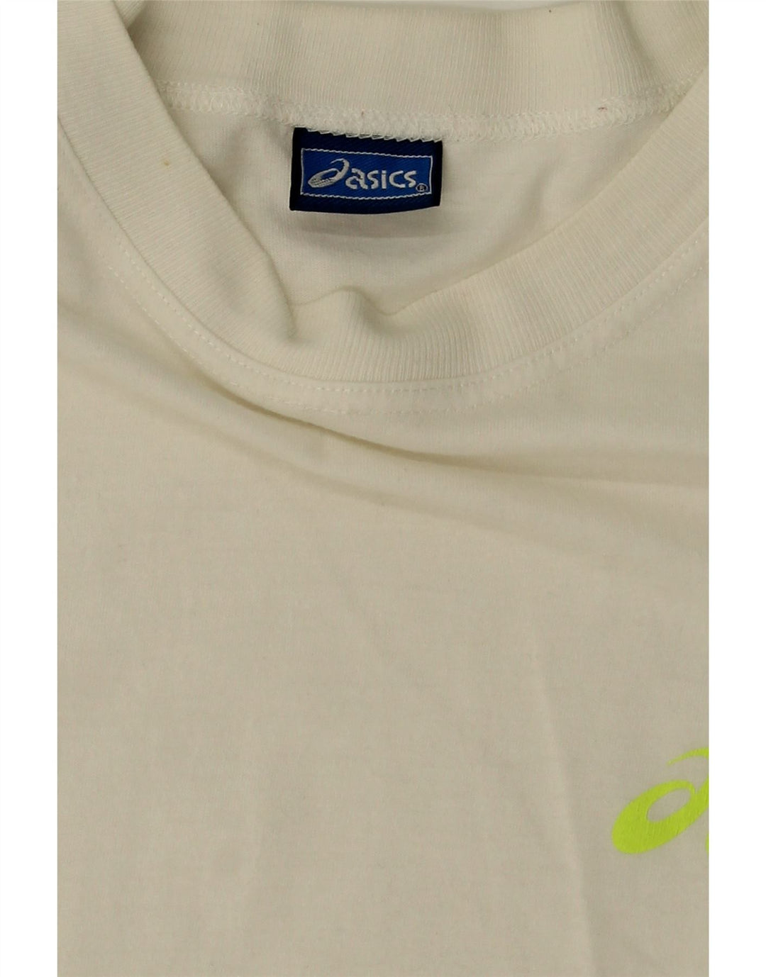 ASICS Womens Oversized Graphic T-Shirt Top UK 14 Medium White Vintage Asics and Second-Hand Asics from Messina Hembry 
