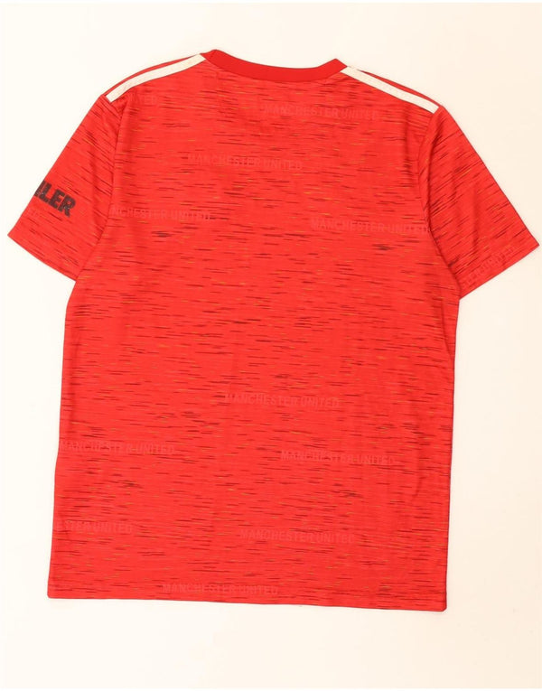 Adidas Mens Manchester United T-Shirt Top Medium Red Flecked Polyester