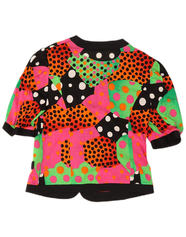 Les Lunis Womens 3/4 Sleeve Shirt Blouse IT 46 Large Multicoloured Spotted
