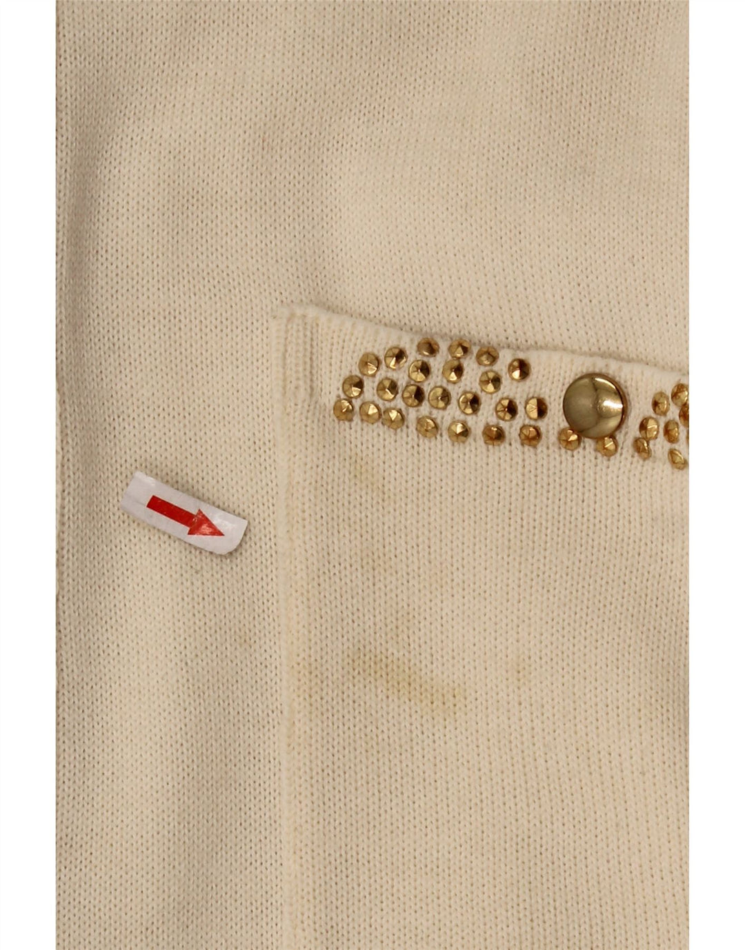 CIRO ESPOSITO Womens Knit Shirt Blouse UK 14 Large Off White Wool