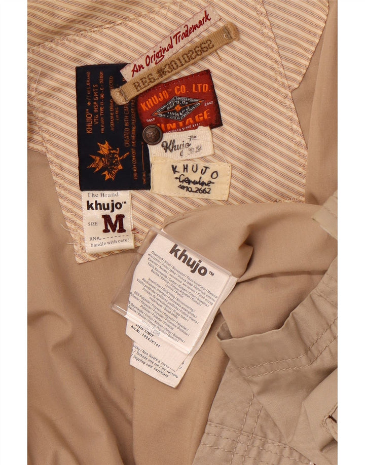 KHUJO Womens Utility Jacket UK 14 Medium Beige Cotton
