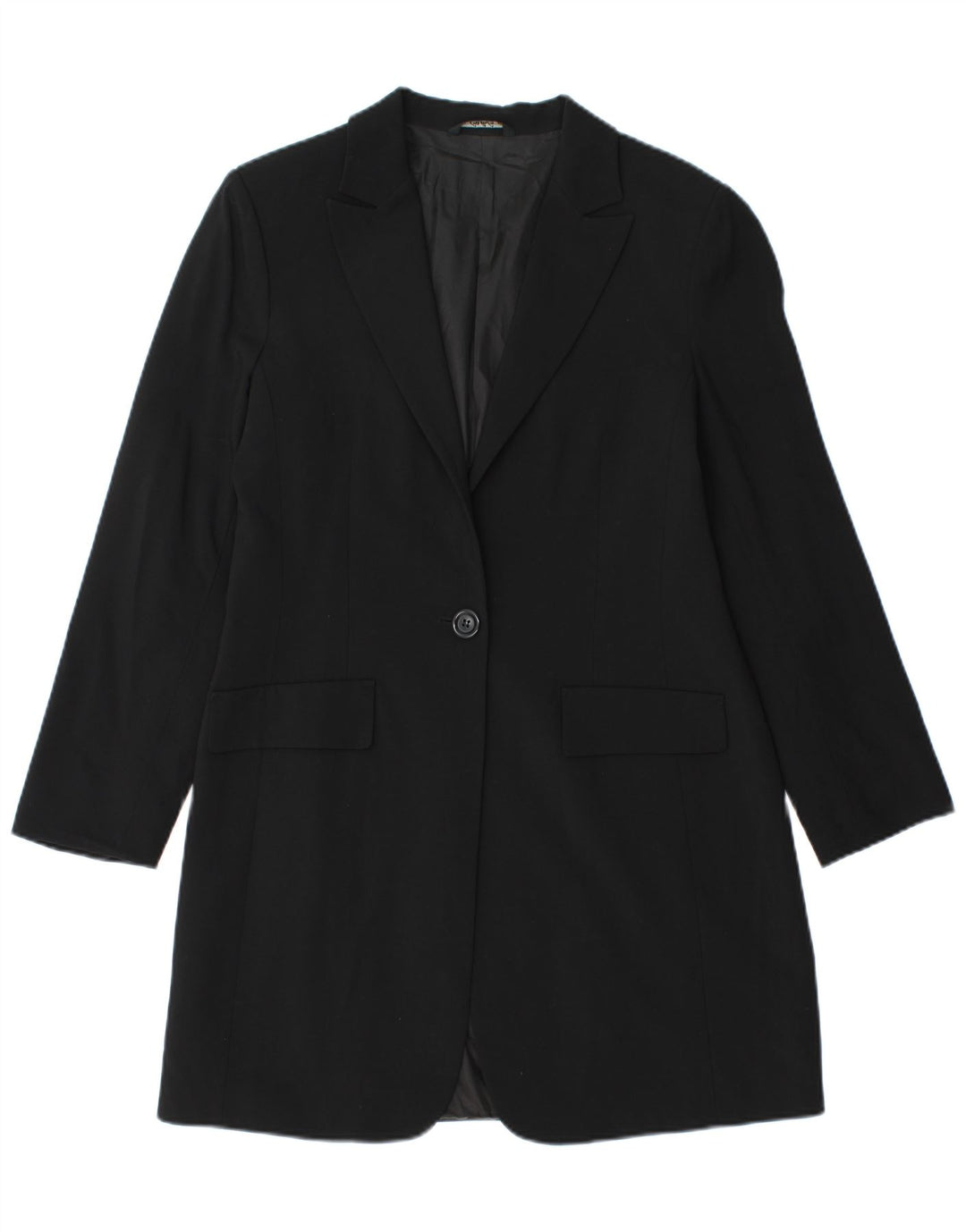 Vintage Womens Longline 1 Button Blazer Jacket IT 46 Large Black
