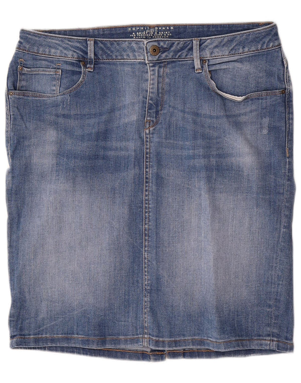 Esprit Womens Denim Skirt W34 Large Blue Cotton
