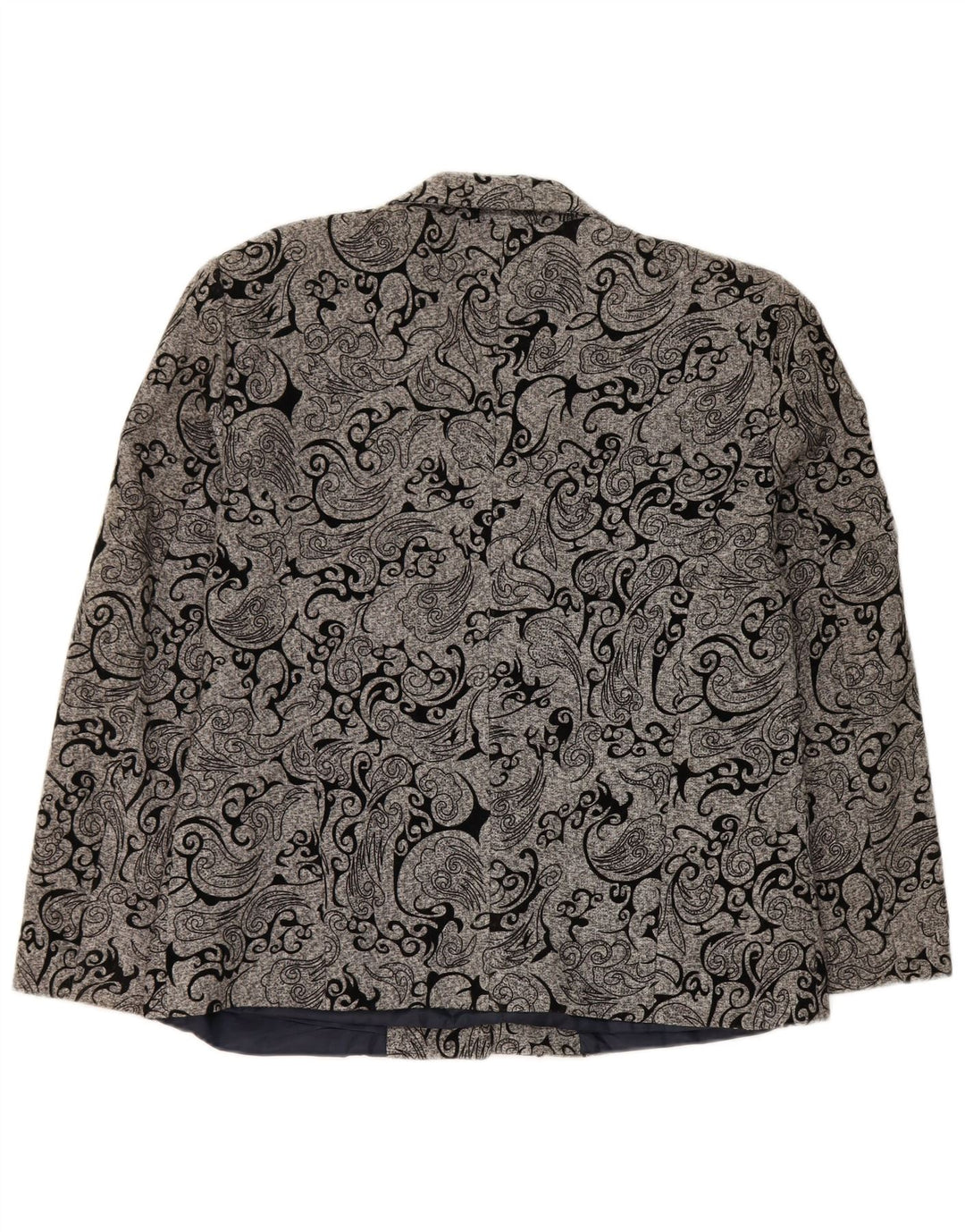 Vintage Womens 3 Button Blazer Jacket IT 48 XL Grey Paisley