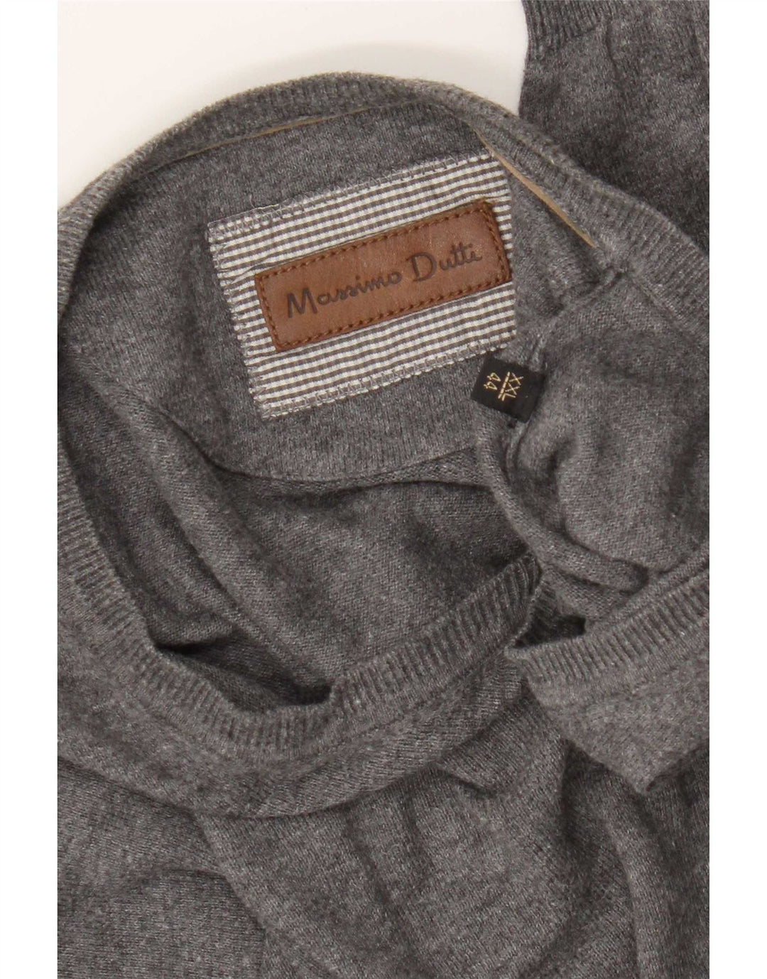 Massimo Dutti Mens Regular Fit V-Neck Jumper Sweater 2XL Grey