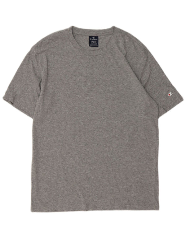 CHAMPION Mens T-Shirt Top Medium Grey Flecked Cotton
