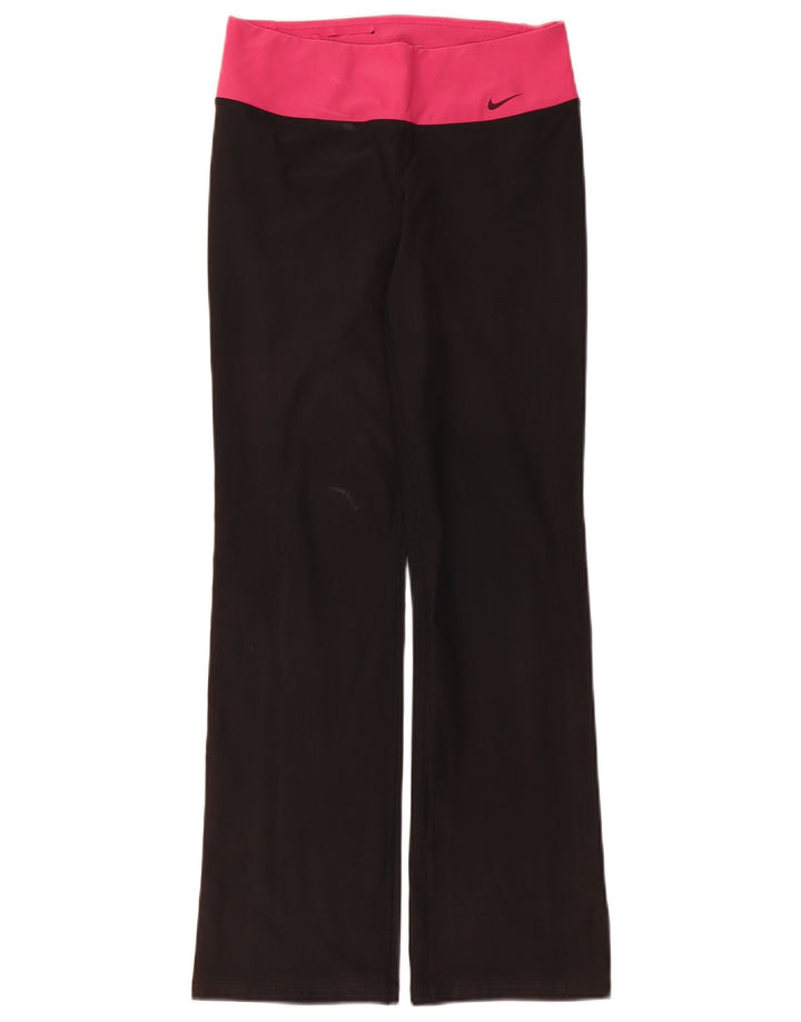 Nike Womens Dri Fit Leggings UK 12 Medium Black Colourblock