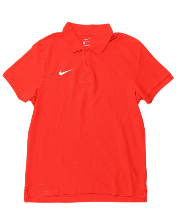 NIKE Mens Polo Shirt Medium Red Cotton