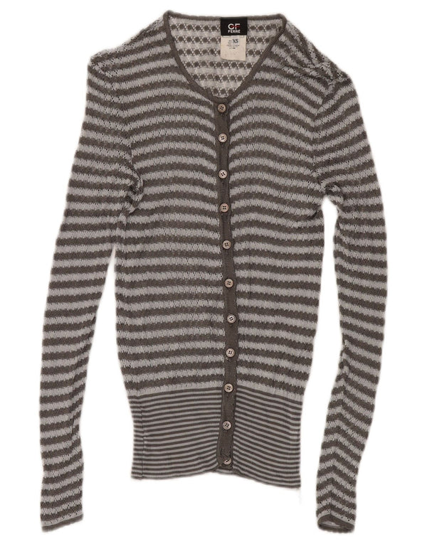 GF FERRE Womens See Through 2 Piece Set UK 4 XS Grey Striped