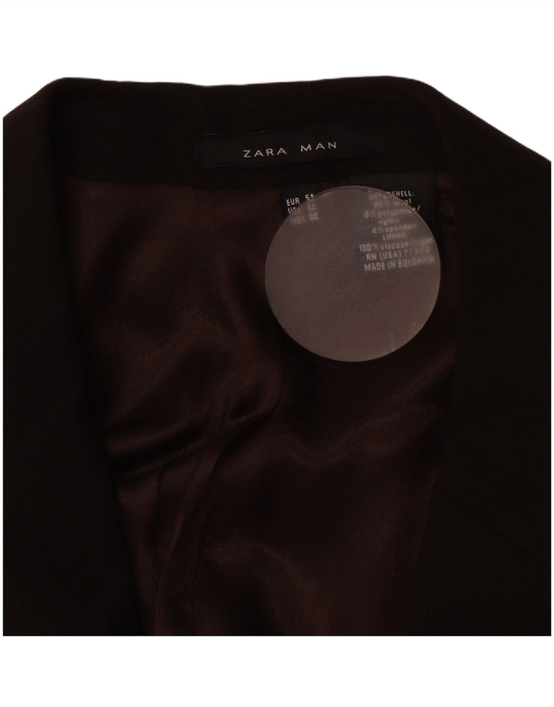 ZARA Mens 2 Button Blazer Jacket EU 54 XL Brown Wool