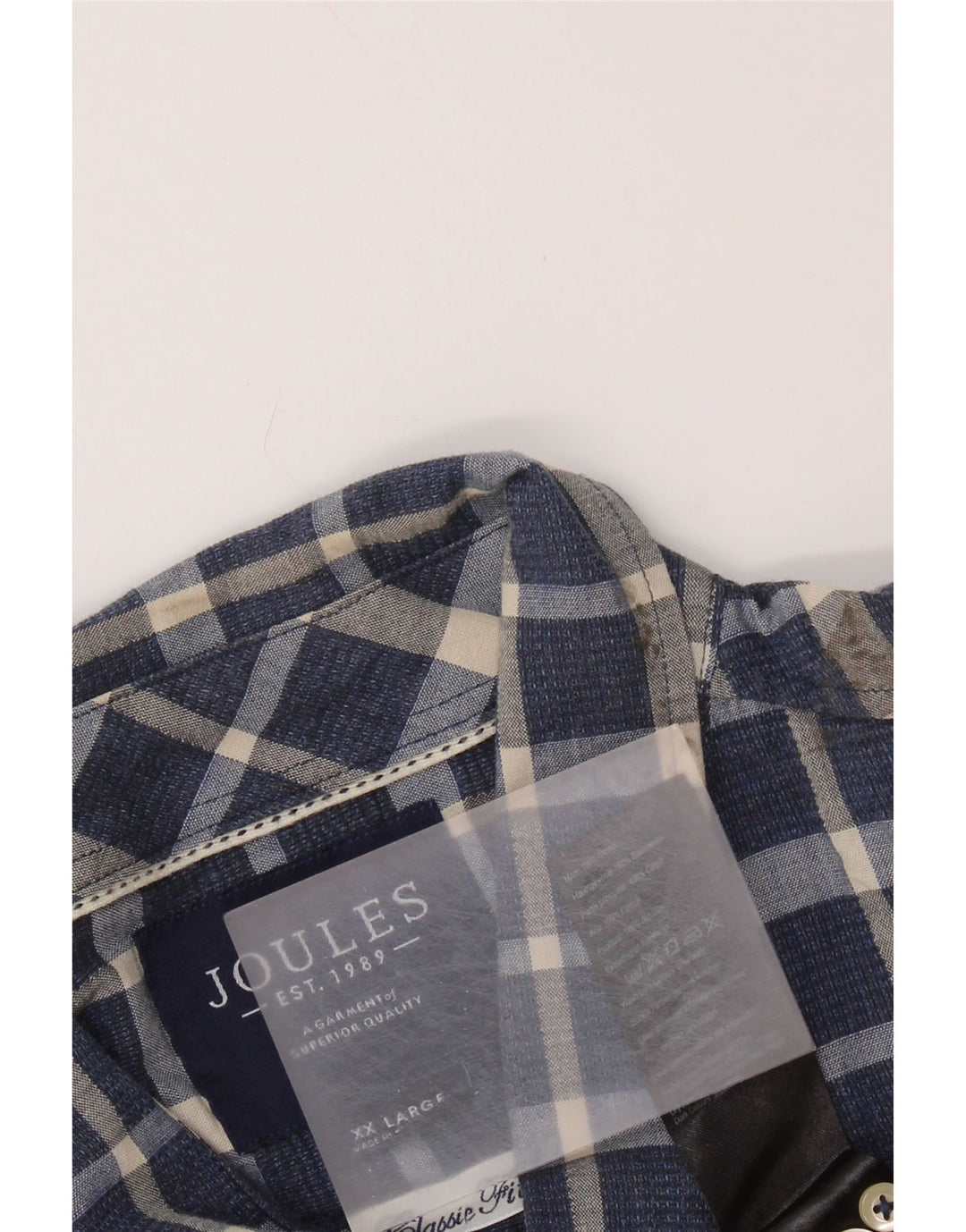JOULES Mens Shirt 2XL Navy Blue Check Cotton