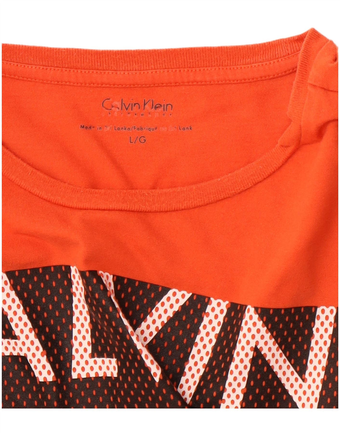 CALVIN KLEIN Mens Graphic T-Shirt Top Large Orange