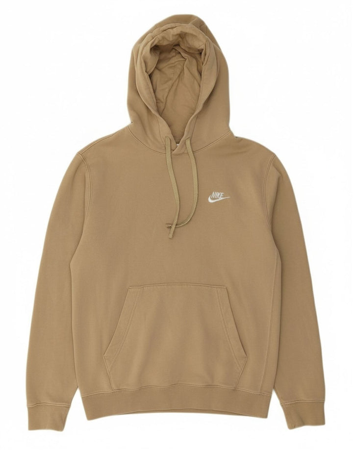 NIKE Mens Hoodie Jumper XS Beige Polyester
