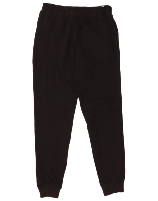 PUMA Mens Graphic Tracksuit Trousers Joggers Medium  Black Cotton