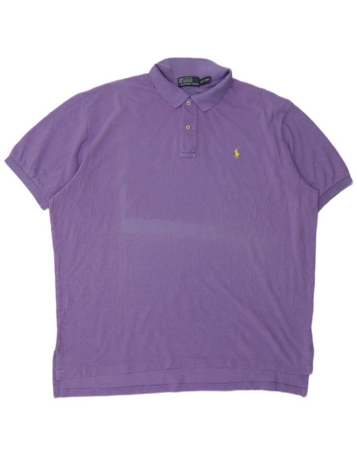 POLO RALPH LAUREN Mens Polo Shirt 2XL Purple Cotton