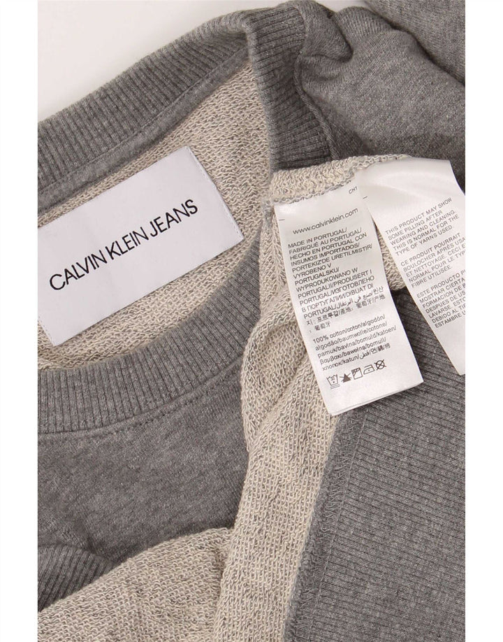 Calvin Klein Jeans Mens Graphic Sweatshirt Jumper Medium Grey Cotton
