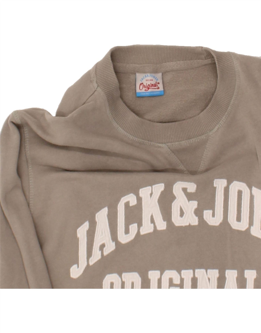 JACK & JONES Mens Graphic Sweatshirt Jumper Medium Grey Cotton Vintage Jack & Jones and Second-Hand Jack & Jones from Messina Hembry 