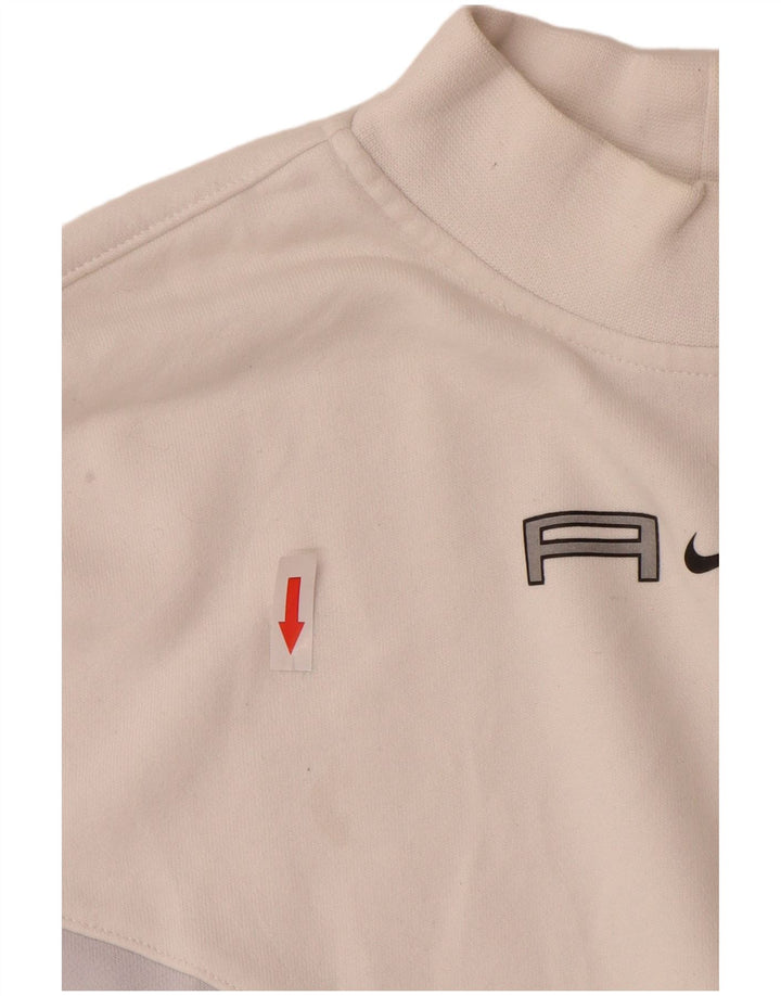 Nike Womens Crop Oversized Sweatshirt Jumper UK 14 Medium White Colourblock