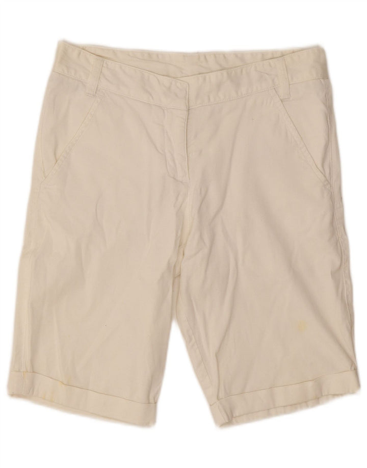 Kappa Womens Chino Shorts IT 42 Medium W30 Off White Cotton