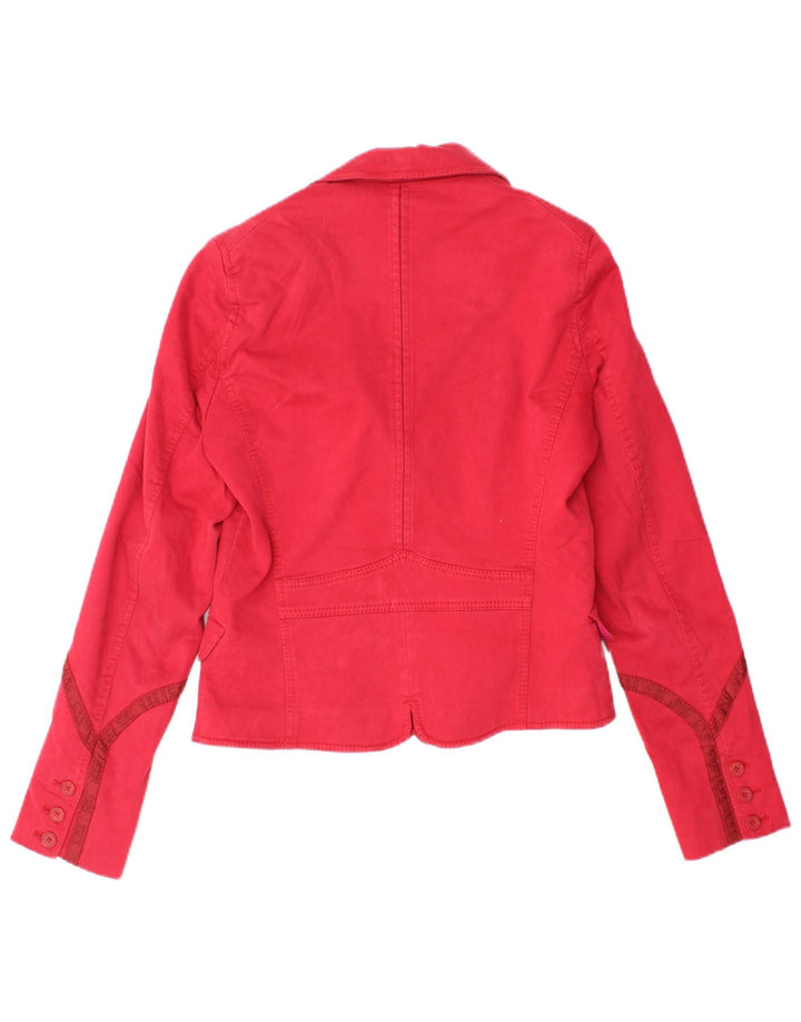CNC COSTUME NATIONAL Womens 2 Button Blazer Jacket IT 42 Medium Red Cotton