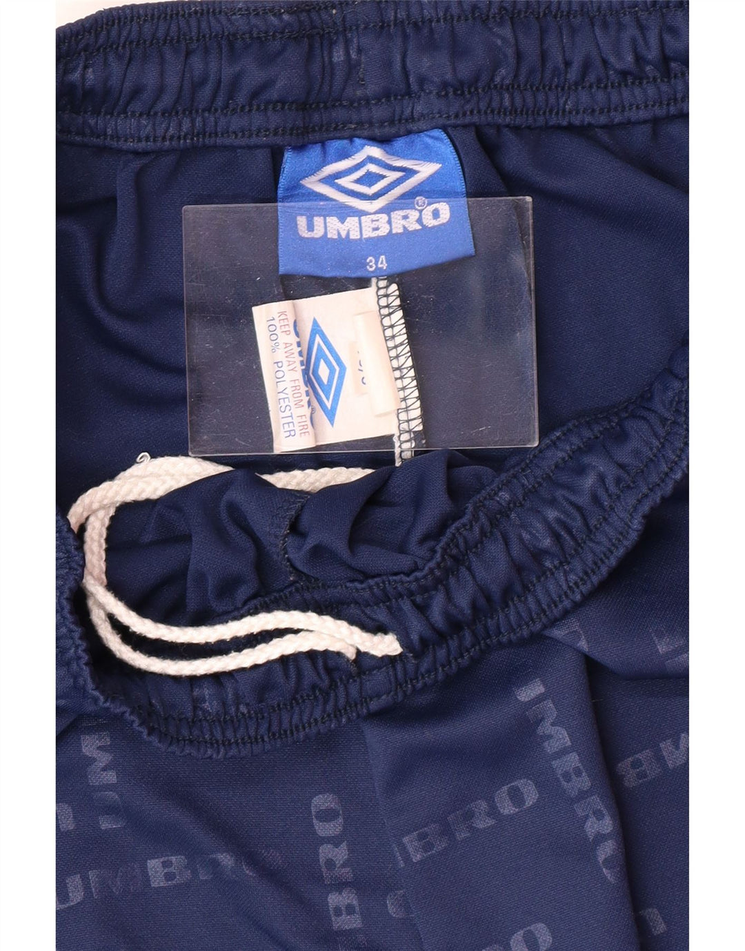 UMBRO Mens Graphic Sport Shorts Large Navy Blue Polyester