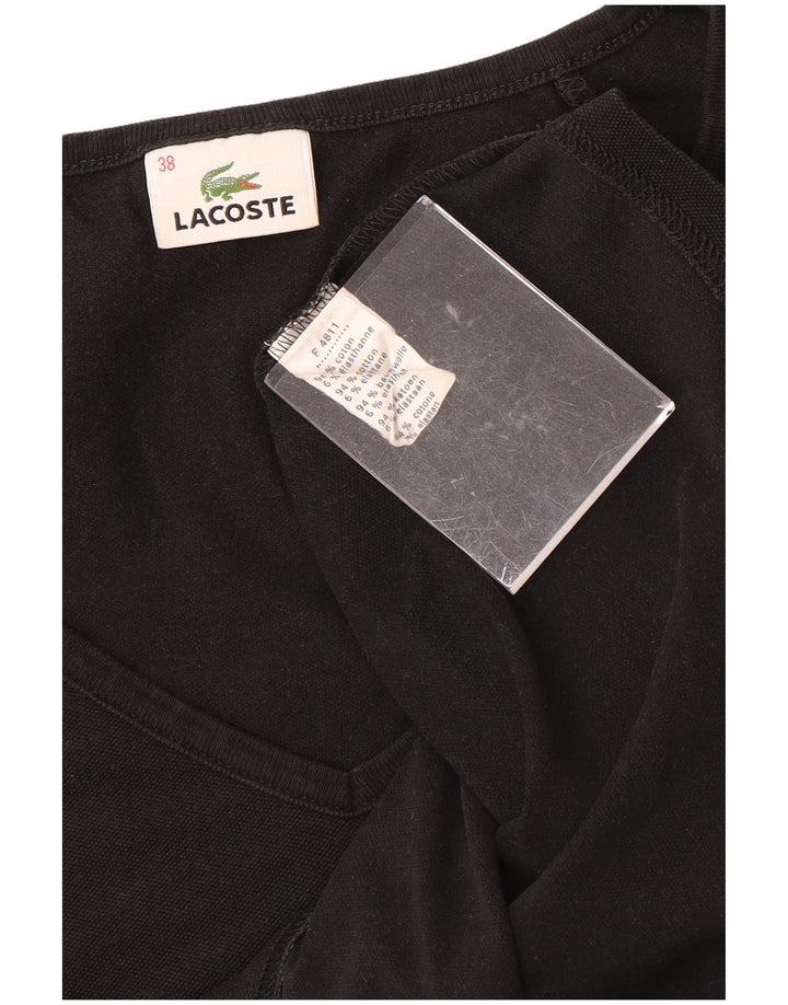 LACOSTE Womens T-Shirt Top Size 38 Medium Black Cotton