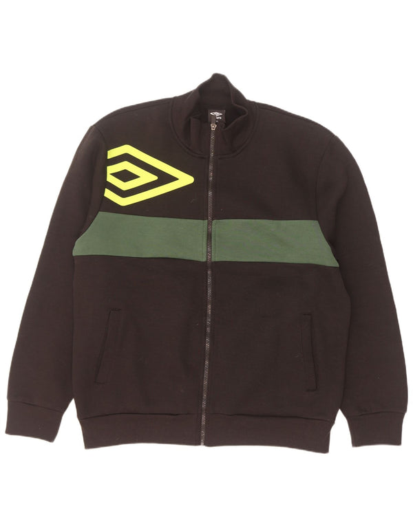 Umbro Mens Graphic Tracksuit Top Jacket 2XL Black Colourblock Cotton