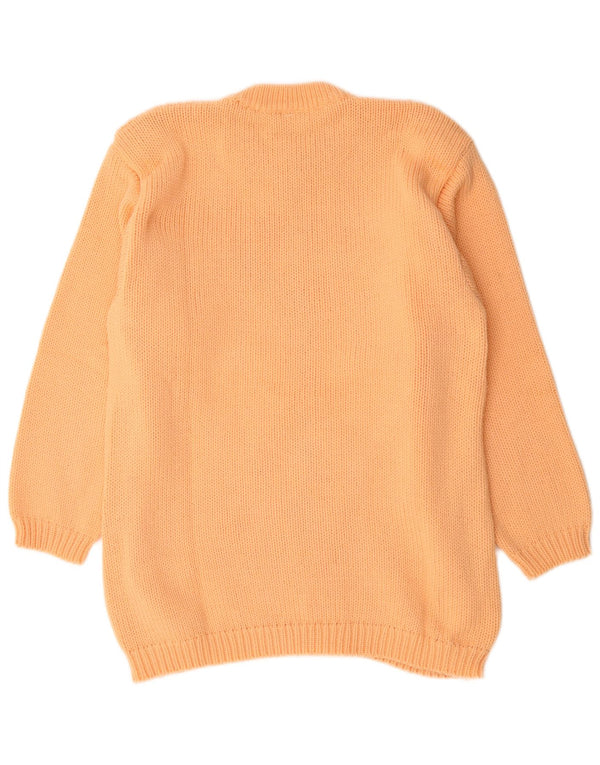 Vintage Womens Crew Neck Jumper Sweater UK 20 2XL Orange Floral