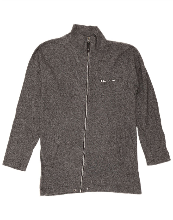 Champion Mens Tracksuit Top Jacket Small Grey Flecked Cotton