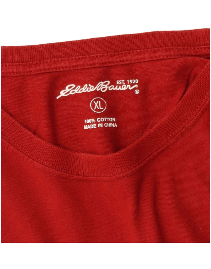 Eddie Bauer Mens T-Shirt Top XL Red Cotton