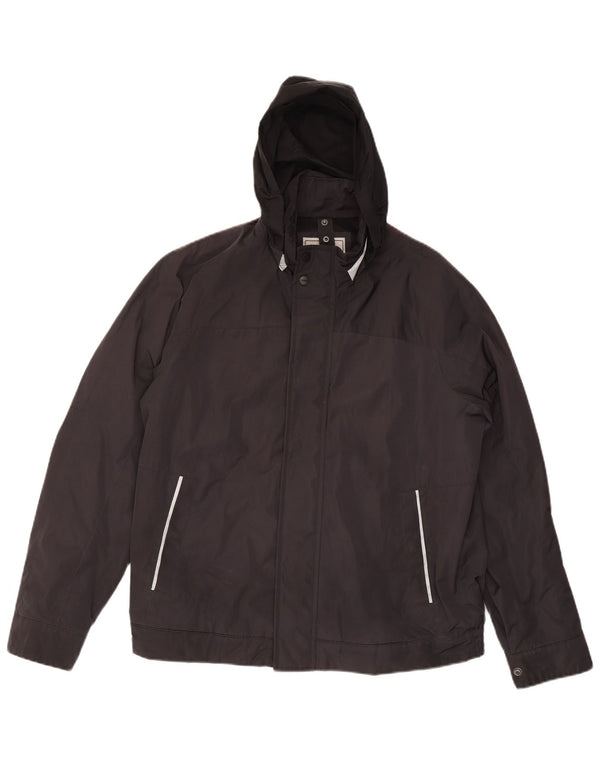 Geox Mens Respira Hooded Bomber Jacket UK 46 3XL Black Polyamide