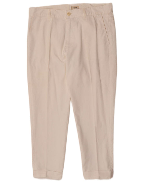 Mauro Grifoni Womens High Waist Cropped Trousers IT 42 Medium W34 L24 White