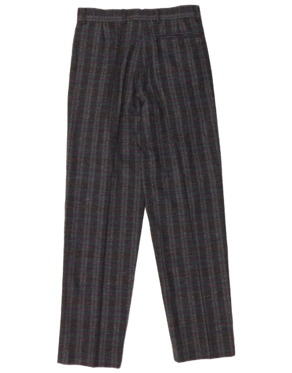 Ciao Mens Straight Casual Trousers IT 48 Medium W32 L33 Green Plaid