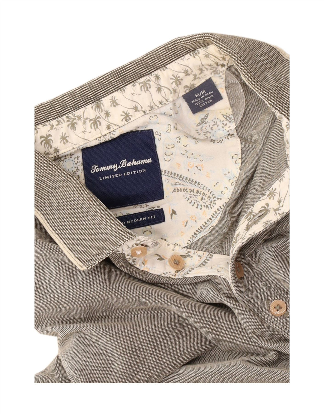 Tommy Bahama Mens Modern Fit Polo Shirt Medium Grey Cotton