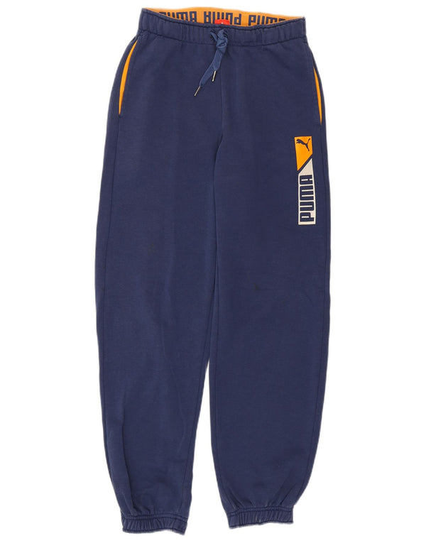 Puma Boys Graphic Tracksuit Trousers Joggers 13-14 Years  Navy Blue