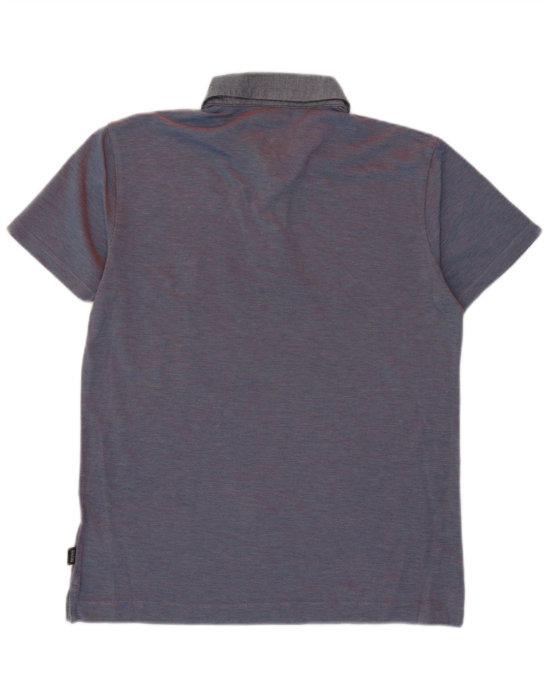 Hugo Boss Mens Slim Fit Polo Shirt Large Navy Blue Pinstripe Cotton