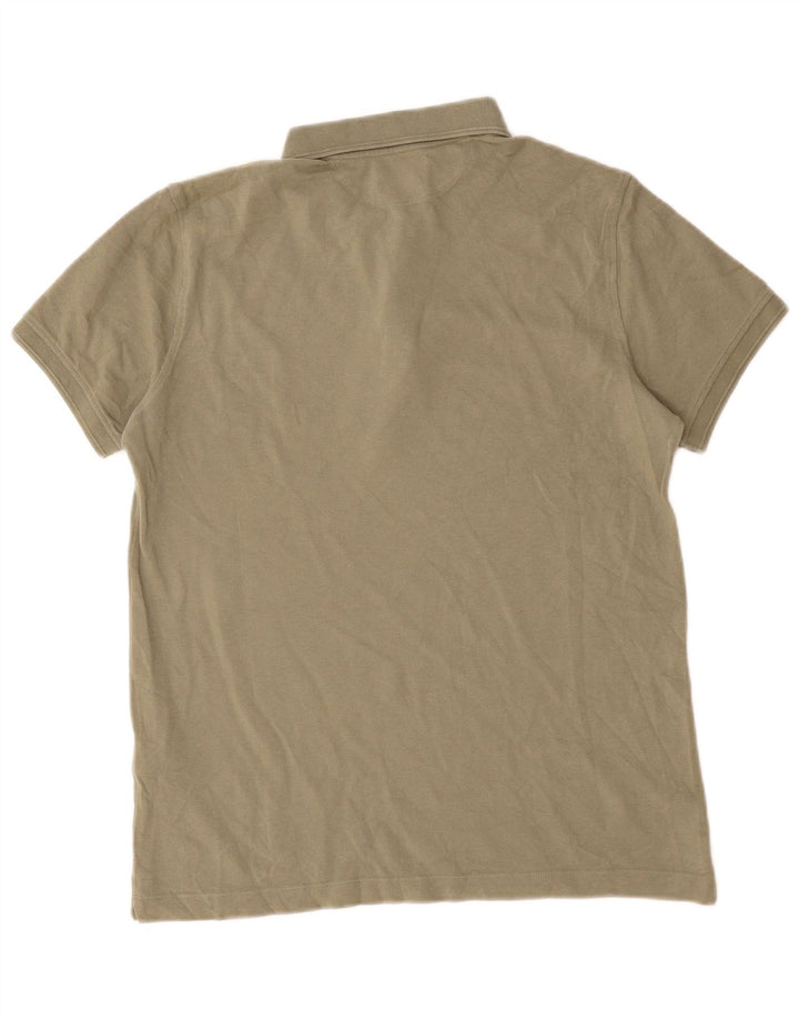 Massimo Dutti Mens Polo Shirt Medium Khaki Cotton