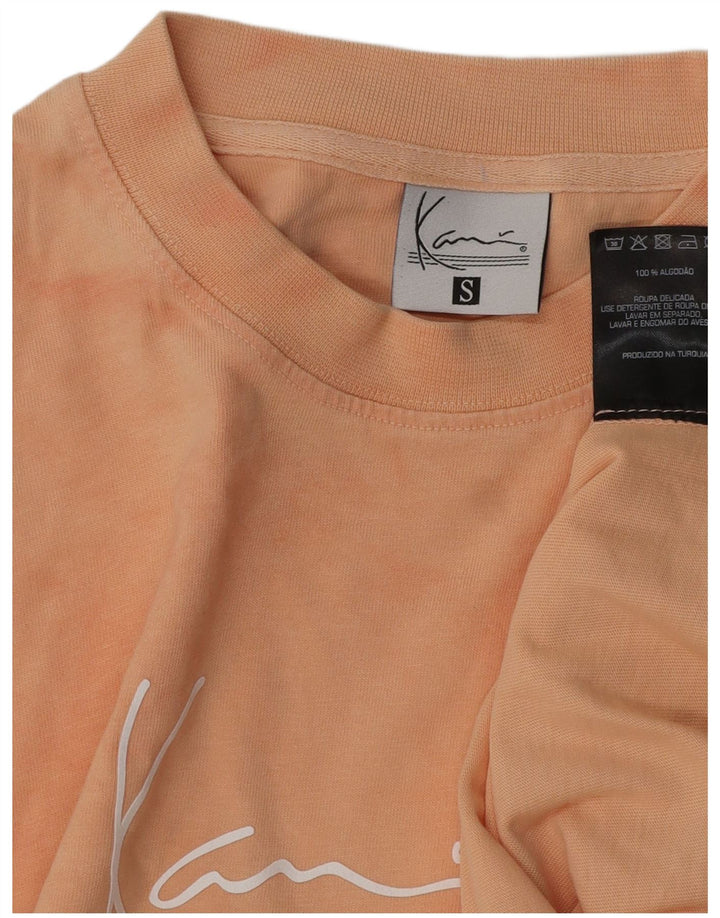 KARL KANI Mens Graphic T-Shirt Top Small Pink Tie Dye Cotton