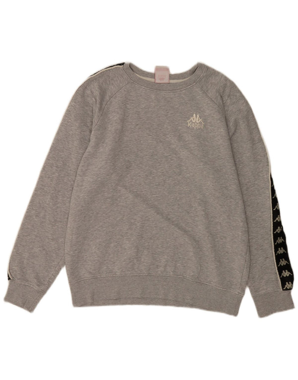 Kappa Mens Graphic Sweatshirt Jumper Medium Grey Colourblock Cotton