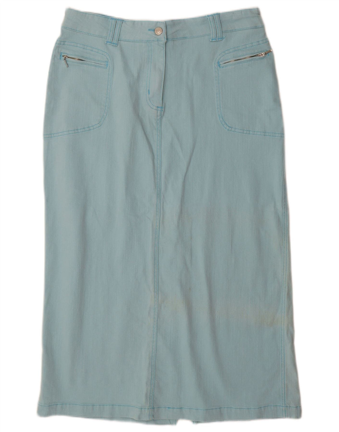 PACO Womens Denim Skirt Large W32 Blue Cotton