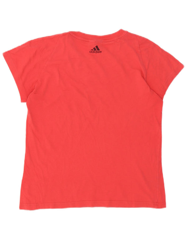 Adidas Womens Graphic T-Shirt Top UK 14 Medium Red